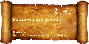Keresztényi Adrián névjegykártya